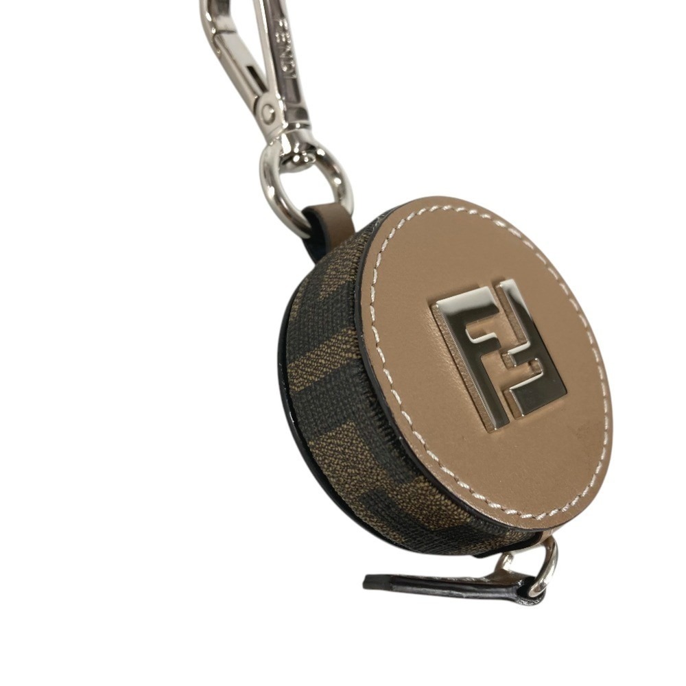 FENDI Zucca FF Logo Measuring Tape Scale Accessory Bag Charm Keychain Leather... - Picture 2 of 7